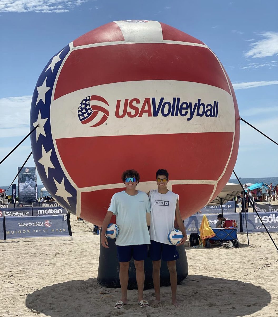 National Duo Juniors Charlie Gordy and Maddox Canham pose at the USA Volleyball Championship, after a top 10 national finish.