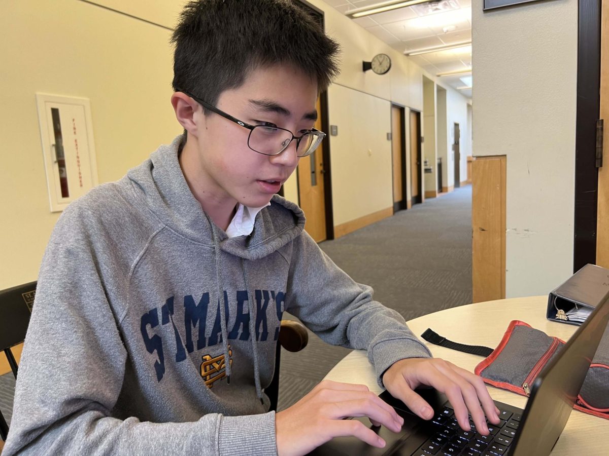 Junior Ethan Zhang is hard at work at AI club.