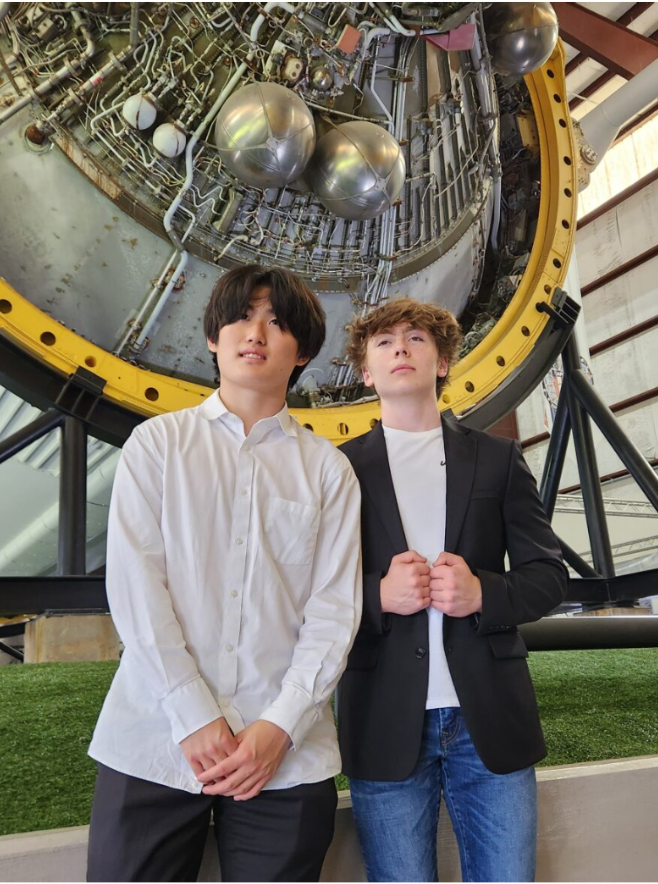 Zhang and Standefer at the NASA facility.