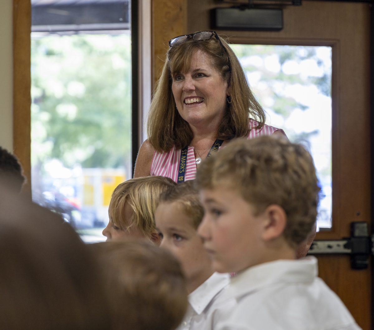 Broom teaches her first grade class.