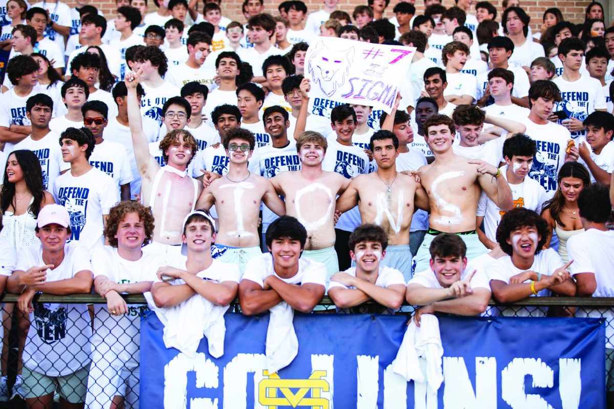 Fans pack the student section for the Lions first home football game.