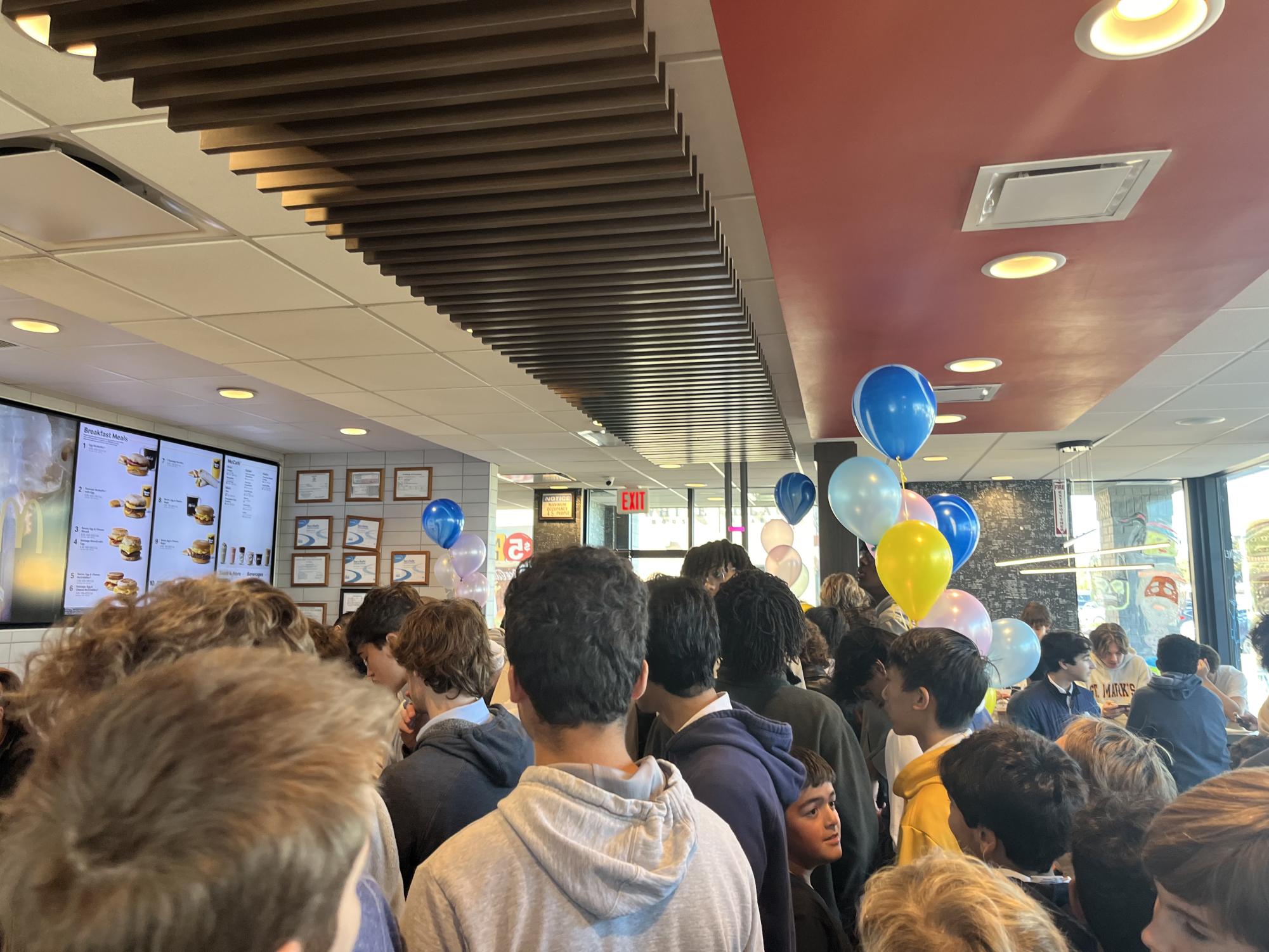 Students pack into McDonald's during All-Day Day.