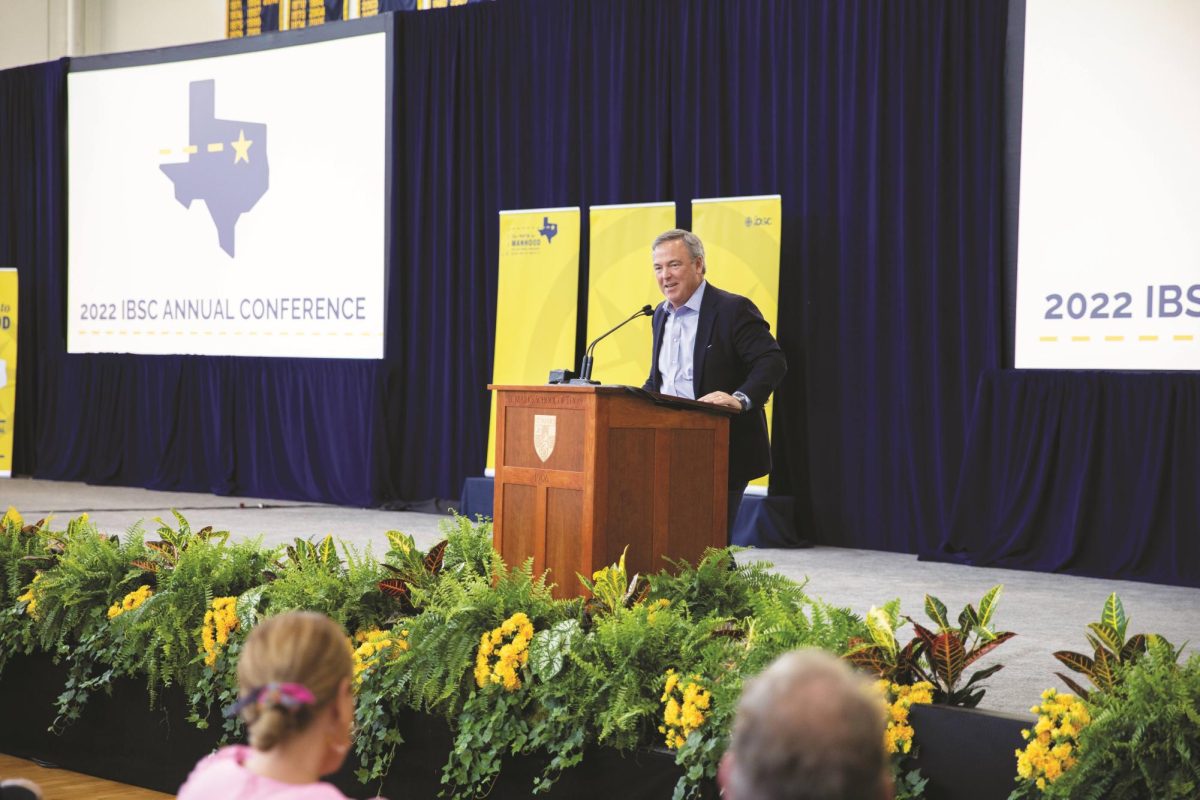 Headmaster David Dini speaks at the 2022 IBSC National Conference held on campus.