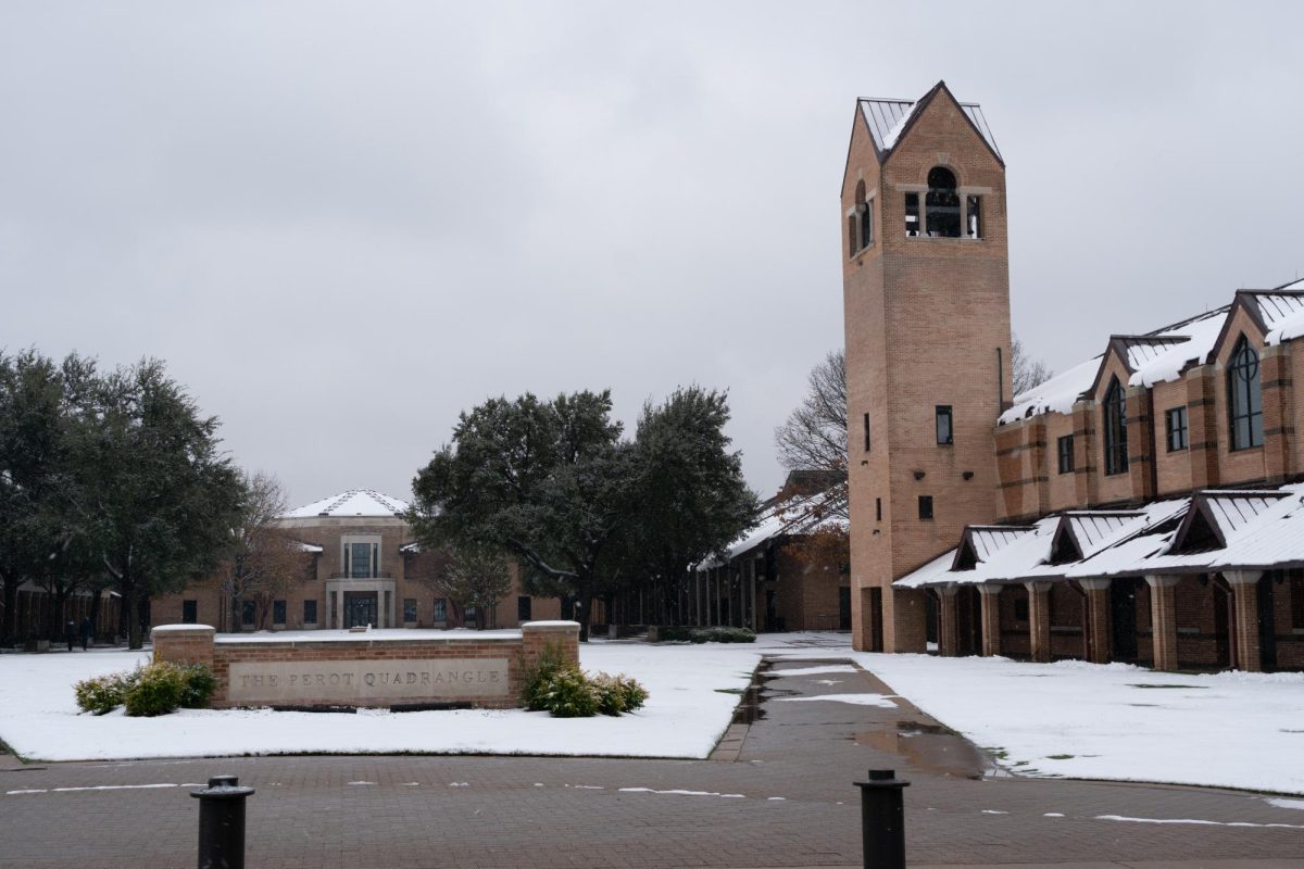 The recent winter storm covered campus in snow.