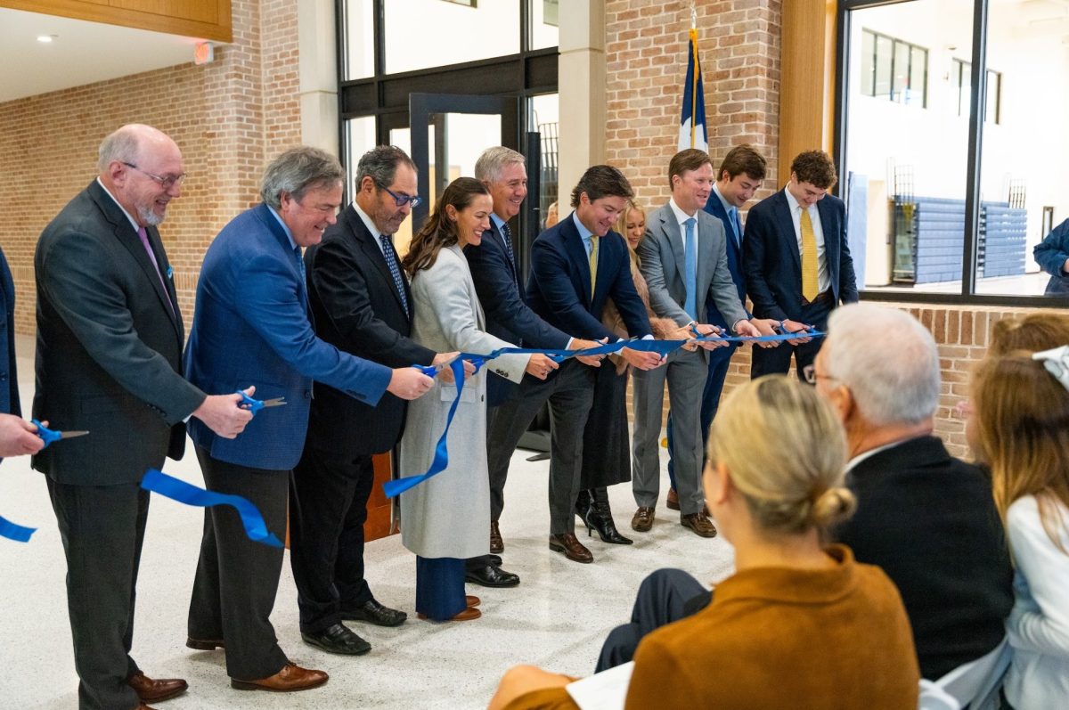 The ribbon is cut at the new athletic center.