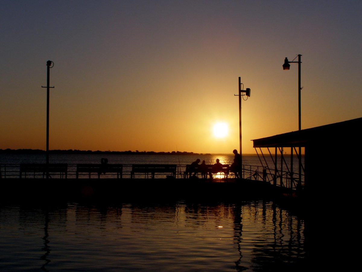 Lake Lewisville at sunrise, where Tyler Cooper '89 runs his Wounded Warrior project