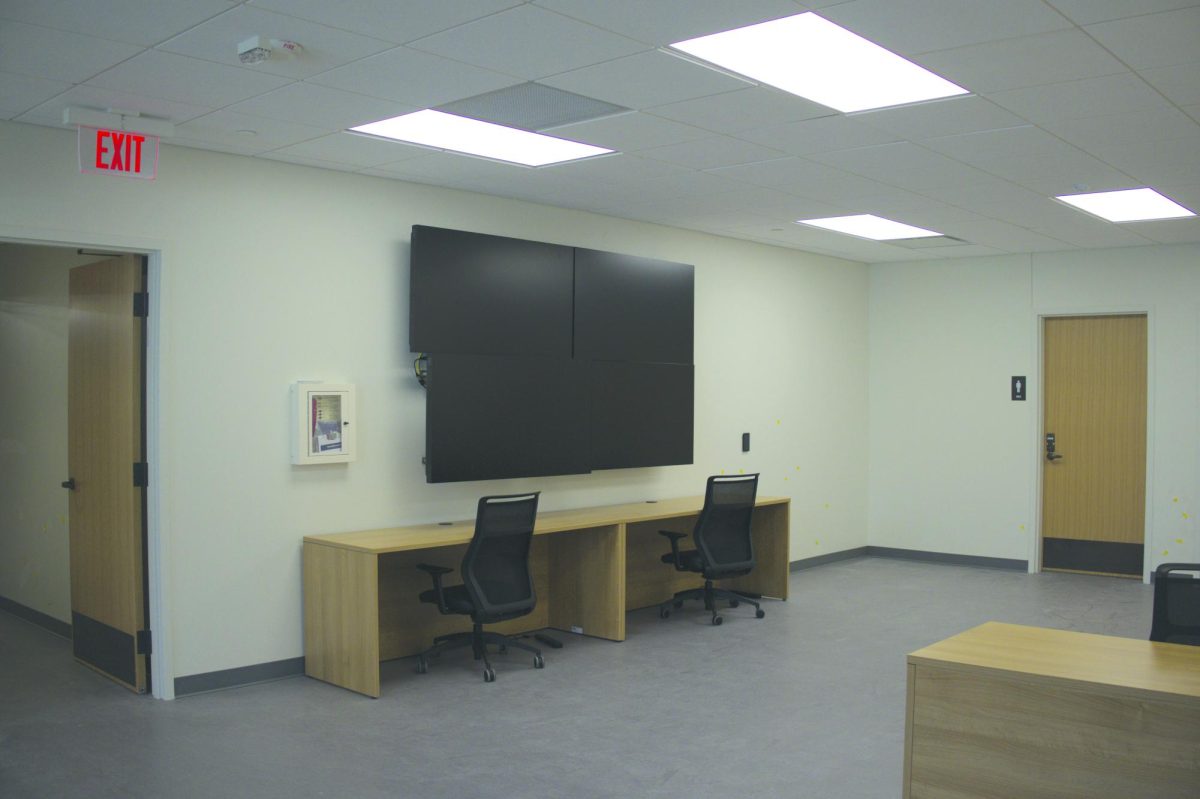 Inside, the office features an upgraded access control room for the security team on campus