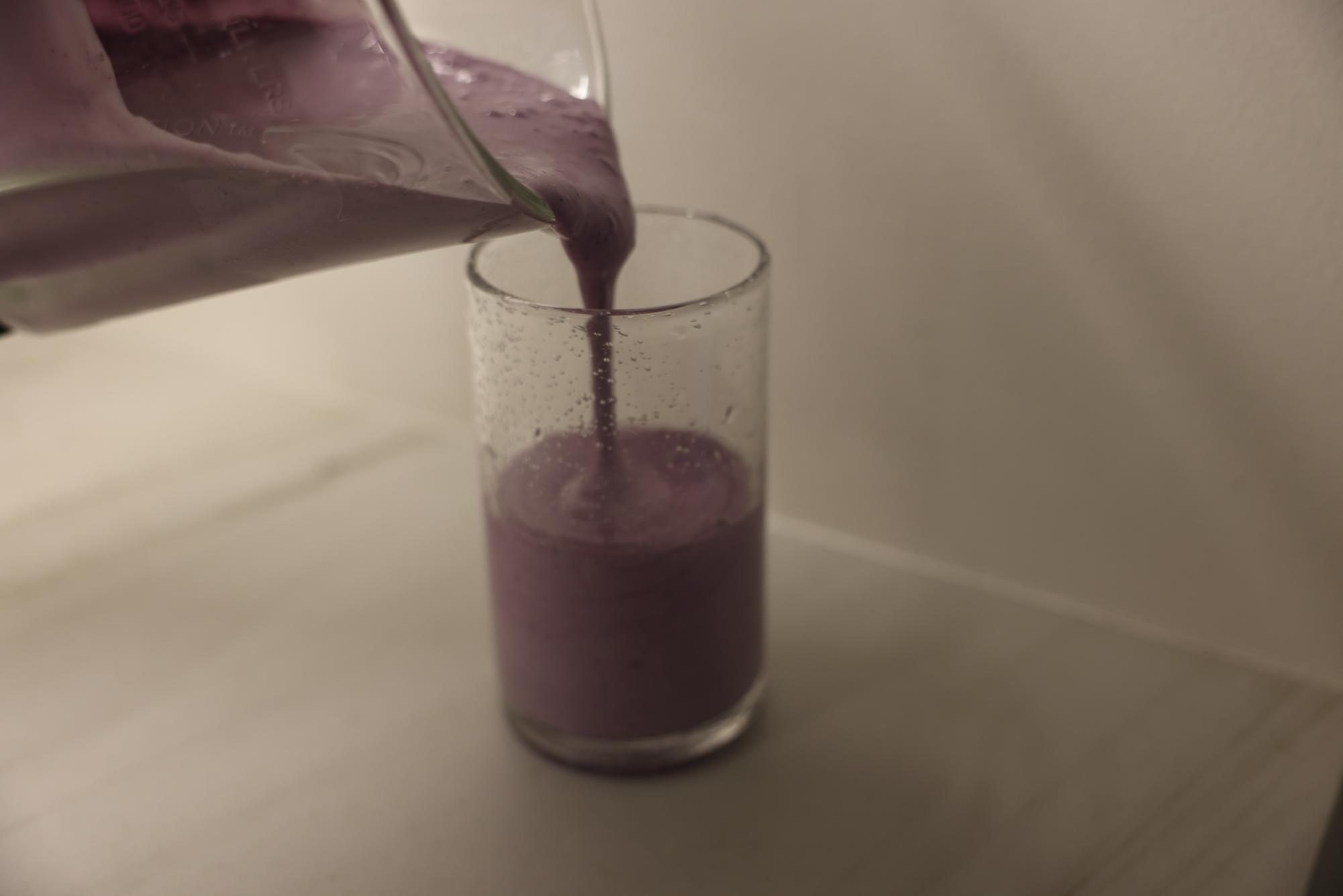 Students often create protein shakes late at night in order to meet their calorie goals.