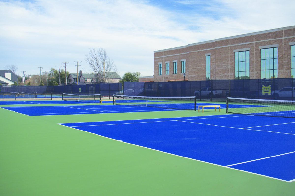 The new Albert G. Hill Tennis Center features six high-performance tennis courts 