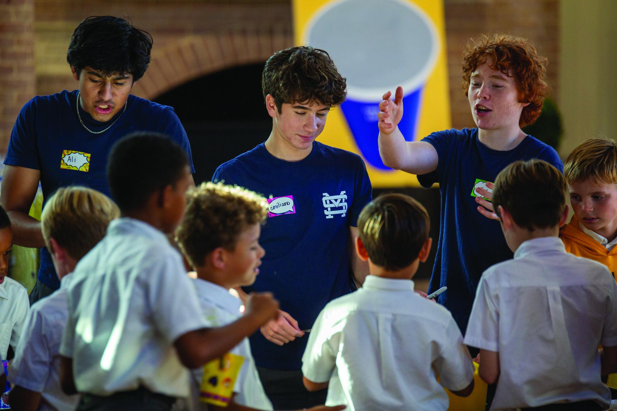 Members of the IDLC lead a discussion with Lower School students.