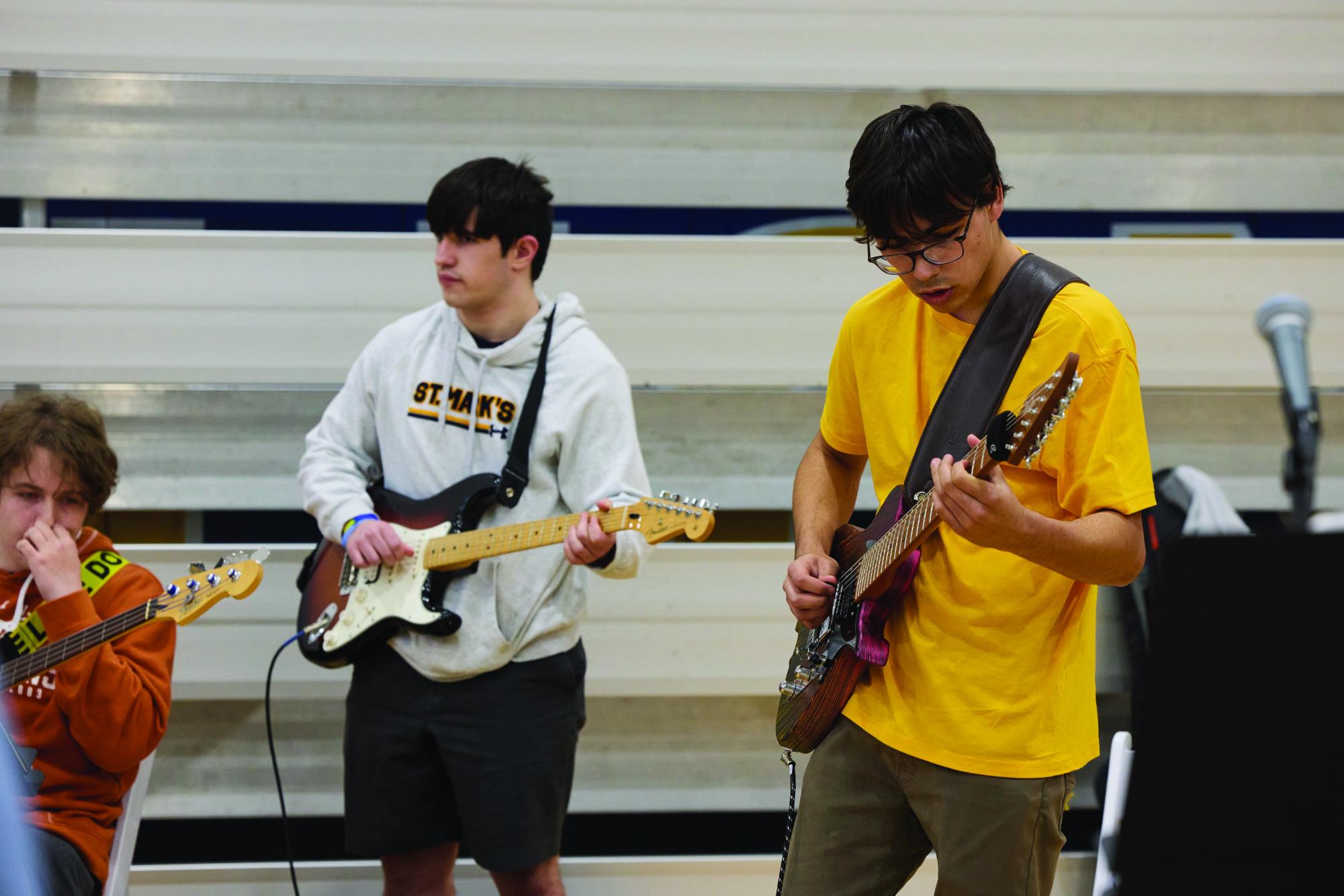 Sophomore Deven Aurora performs with the blues club for Multicultural Night.