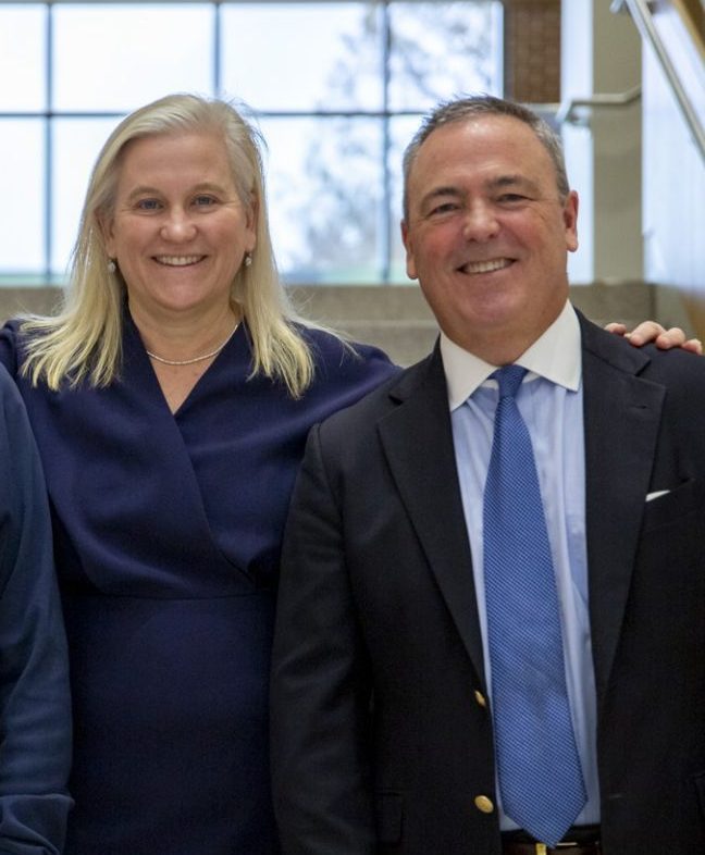 Former Board of Trustees President Kathy Crow and Eugene McDermott Headmaster David W. Dini.