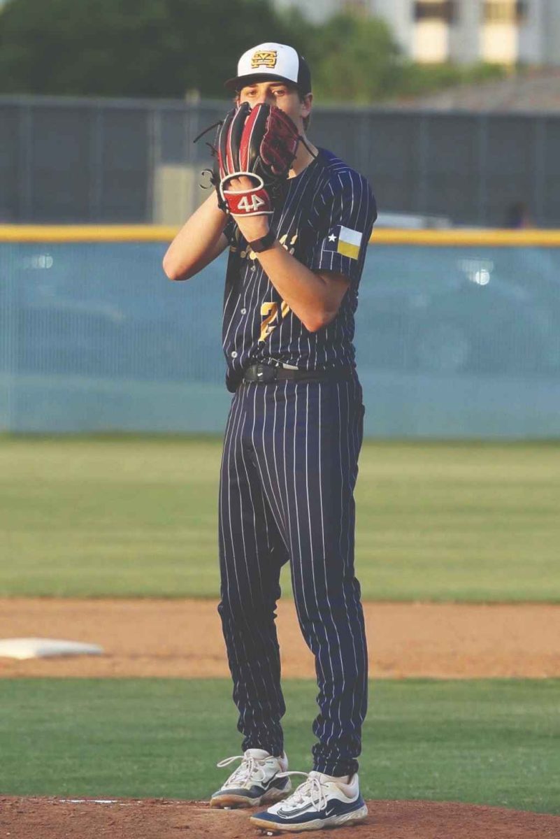 Lukas Petrikas prepares to throw a pitch