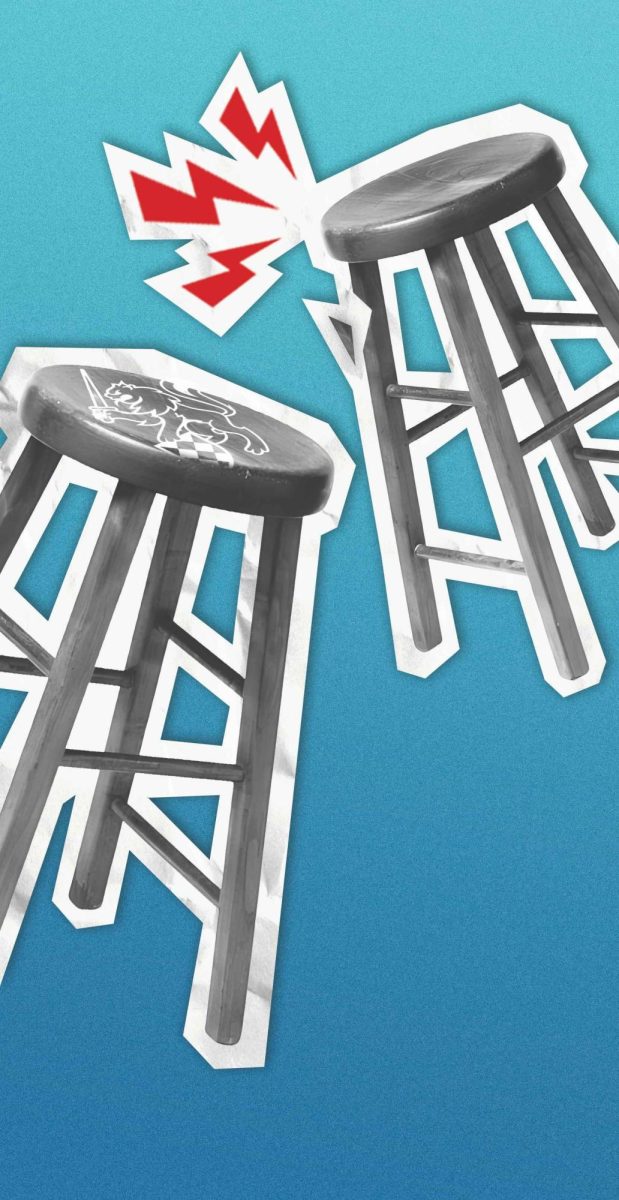 Representations of barstool accounts verbally attack each other.