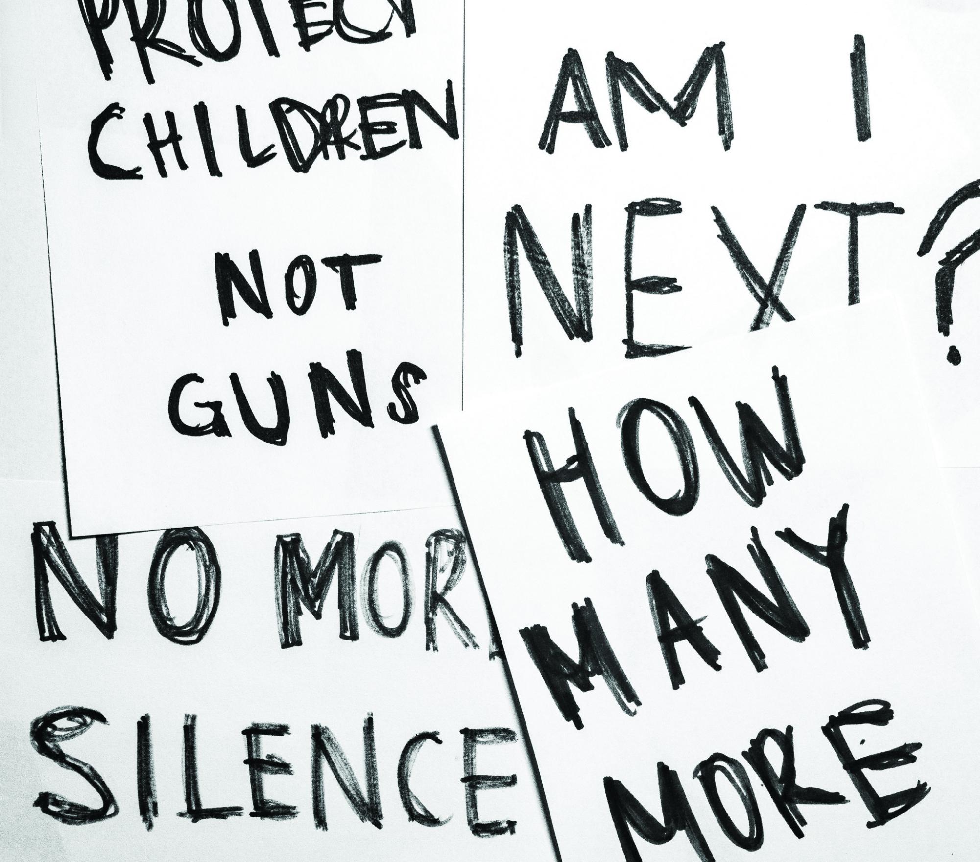Protesters use signs to express an active desire for change.