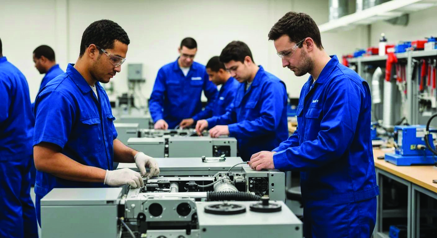 Trade school graduates typically work specialized jobs as electricians, plumbers or HVAC technicians.