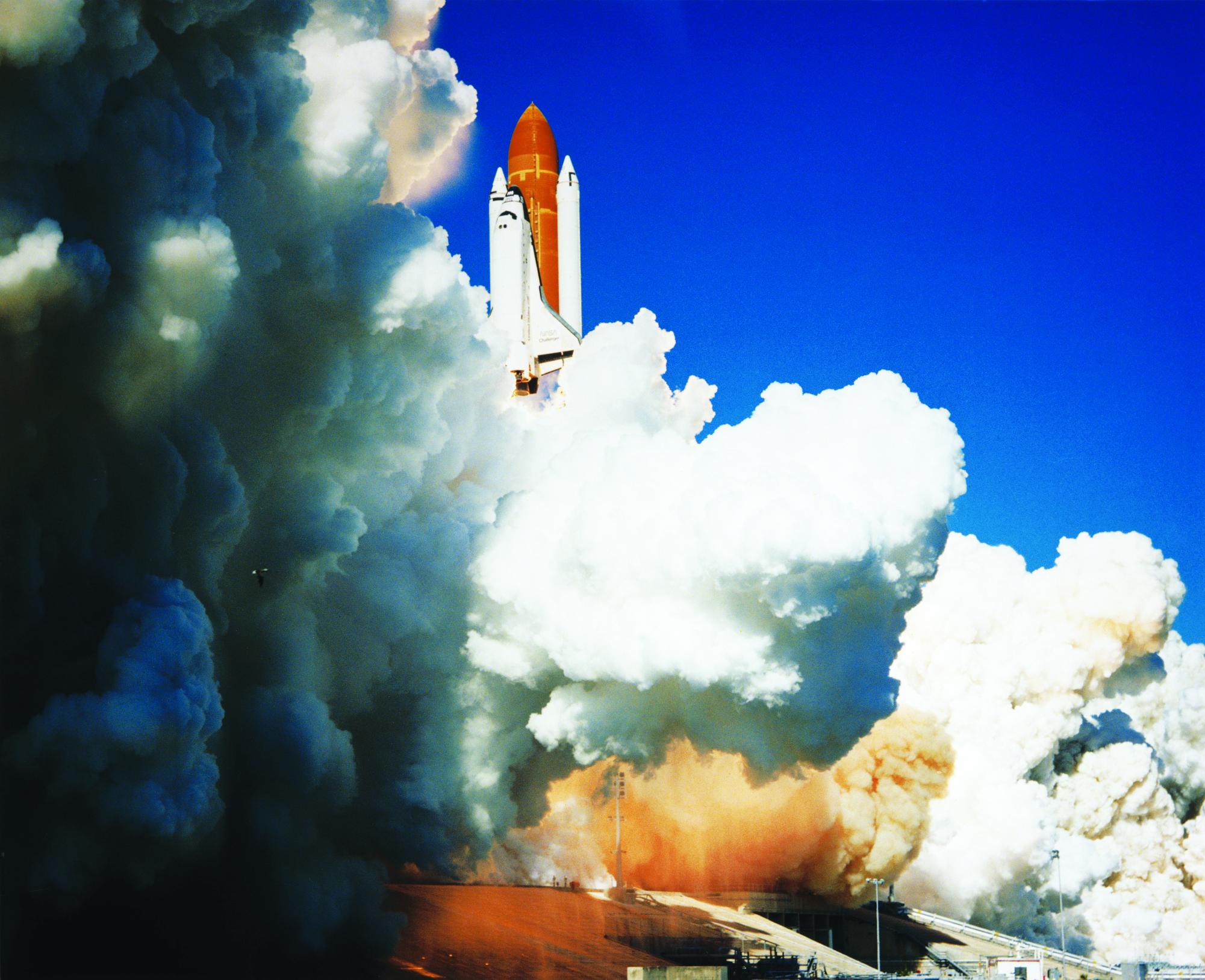 The Challenger launched at 11:38 a.m. EST.