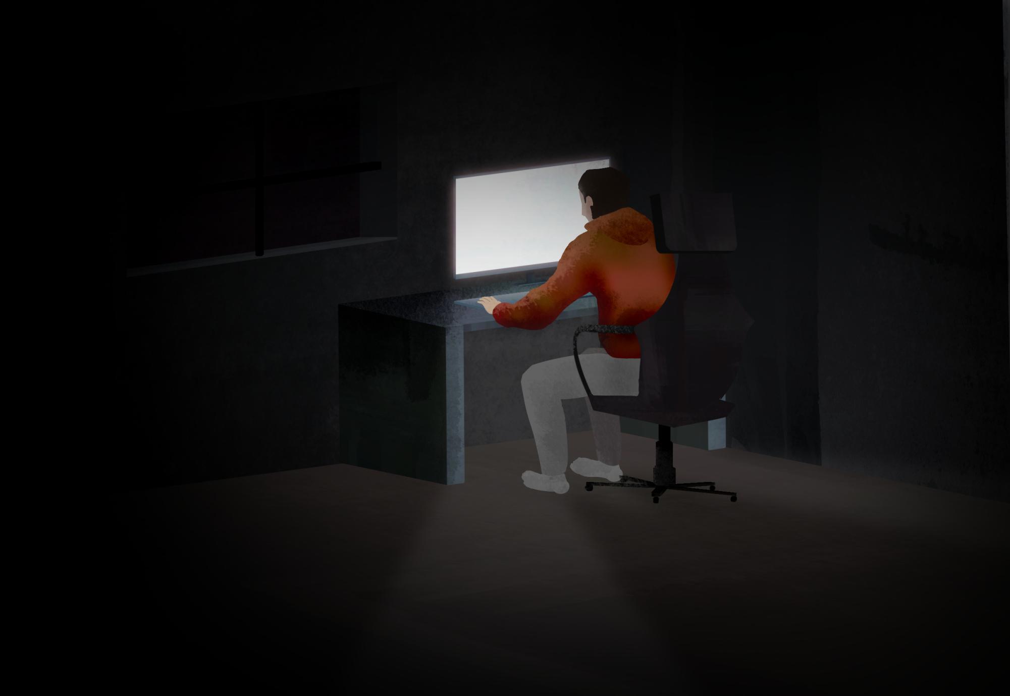 A figure sits alone at his desk, illuminated by a screen’s cold light. It’s a scene that plays out in bedrooms, long after everything else has gone quiet.