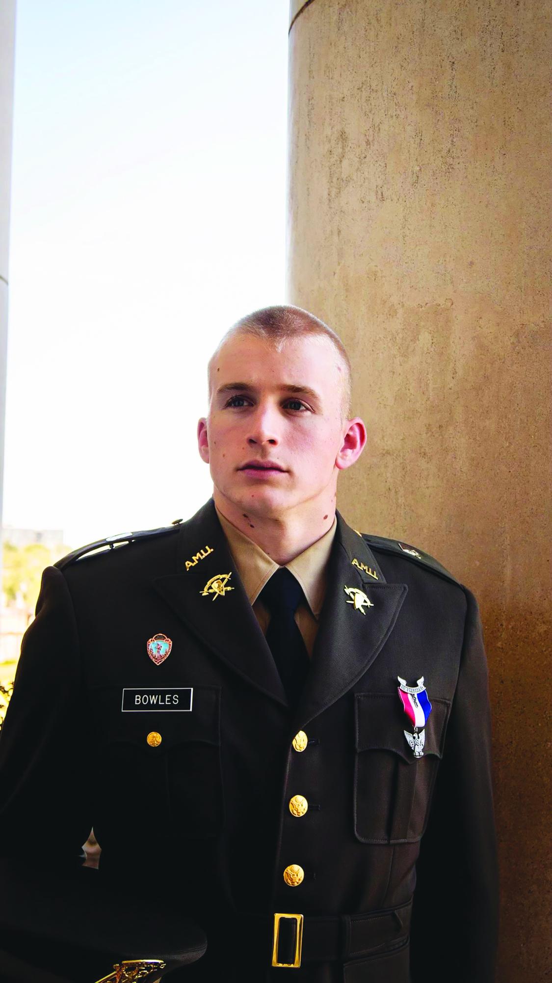 Gavin Bowles ’25 trains as part of Texas A&M’s Corps of Cadets ROTC program.