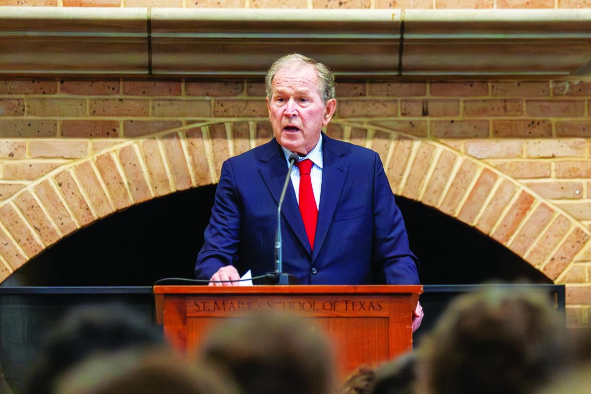 Former President George W. Bush addresses the school at Spring Convocation.